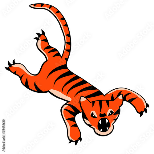 Leaping tiger cartoon