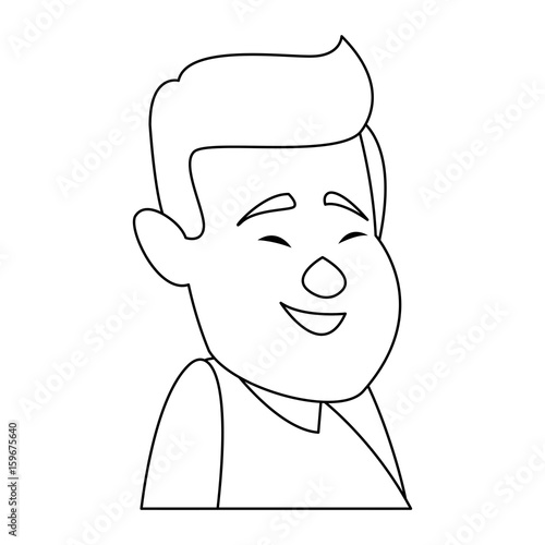 man cartoon face adult caricature character vector illustration