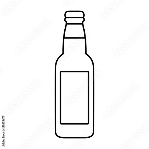 beer bottle icon over white background vector illustration