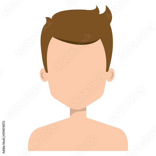 young man shirtless avatar character vector illustration design