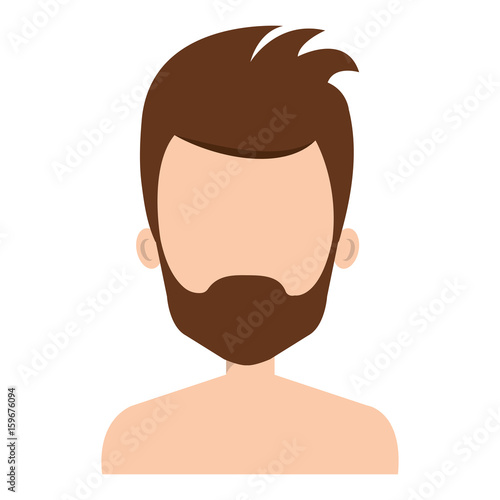 young man shirtless avatar character vector illustration design
