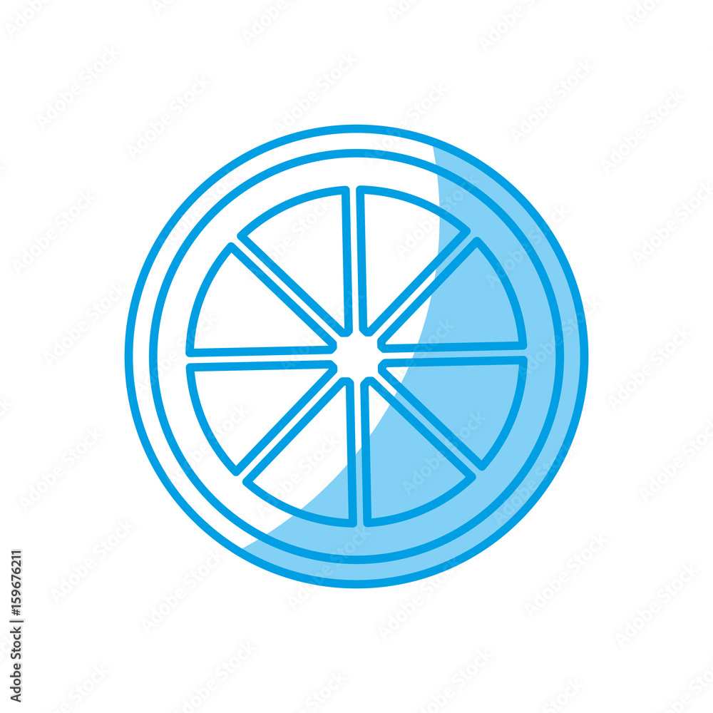 lemon slice icon over white background vector illustration