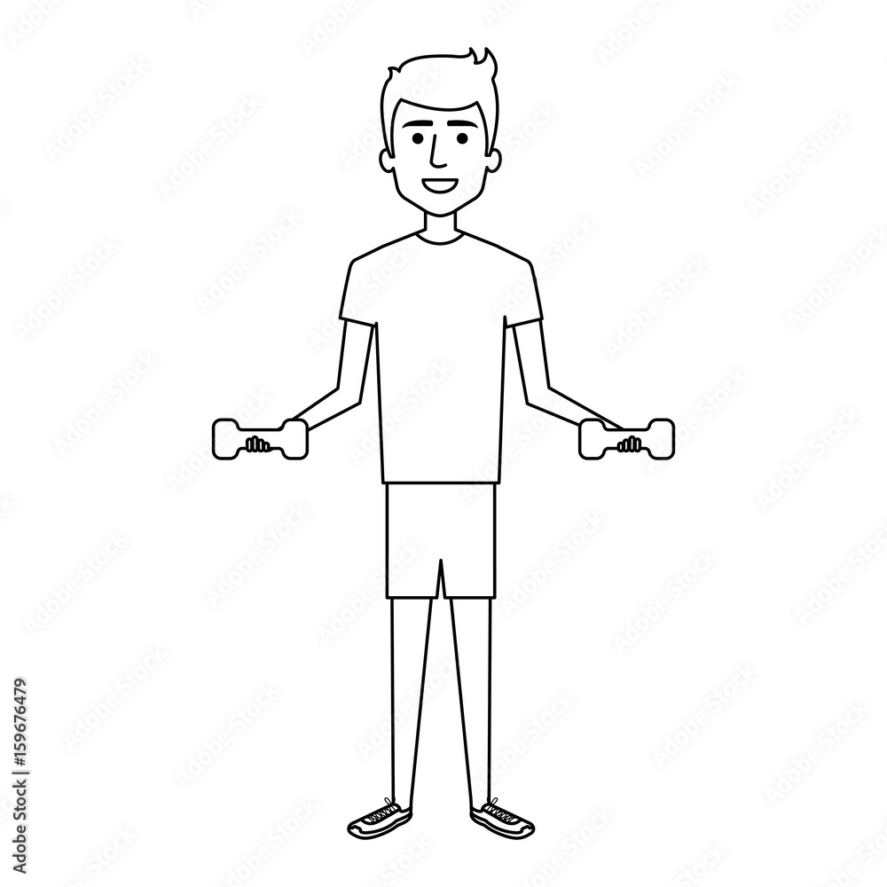 athletic man weight lifting character vector illustration design