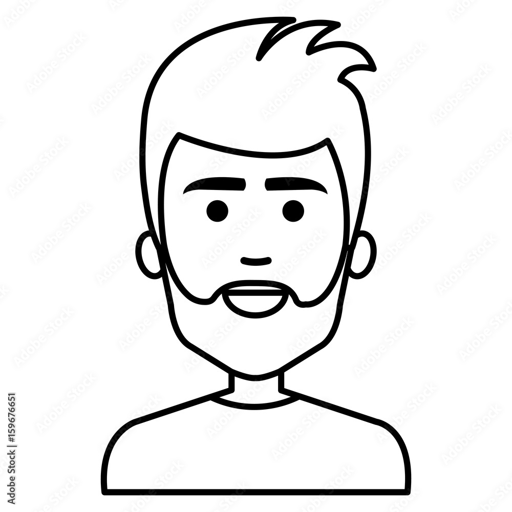 young man avatar character vector illustration design