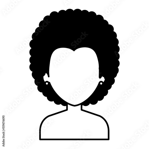 black young woman shirtless avatar character vector illustration design