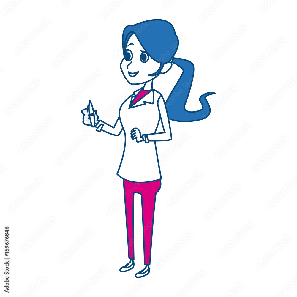cartoon woman medical professional standing vector illustration cartoon woman medical professional standing vector illustration