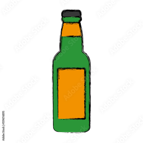 beer bottle icon over white background colorful design vector illustration