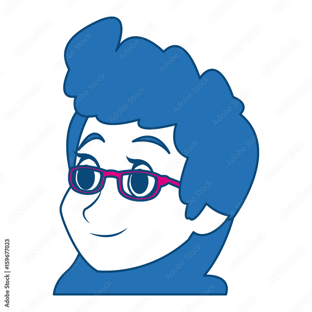 profile woman head character caricature image vector illustration