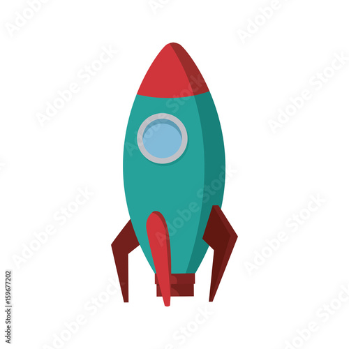 business startup launch concept rocket icon vector illustration