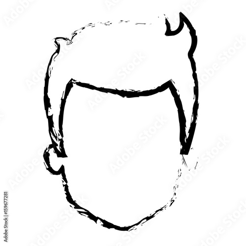young man head avatar character vector illustration design