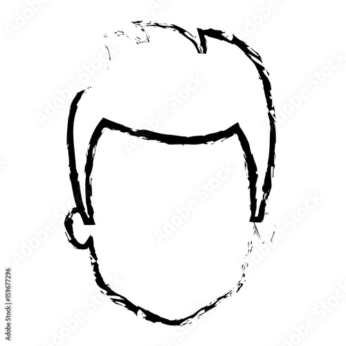 young man head avatar character vector illustration design