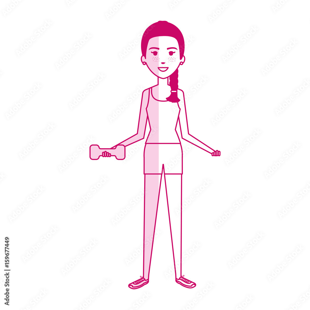 woman weight lifting with sport wear vector illustration design woman weight lifting with sport wear vector illustration design