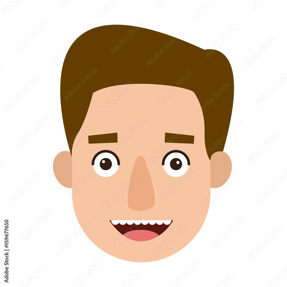 Fototapeta premium man profile cartoon face person character vector illustration