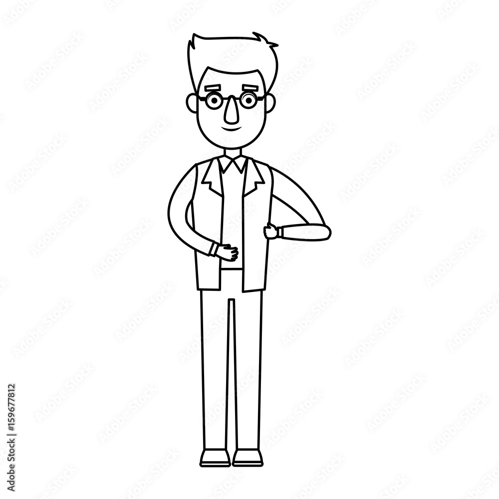 standing man business character professional vector illustration standing man business character professional vector illustration
