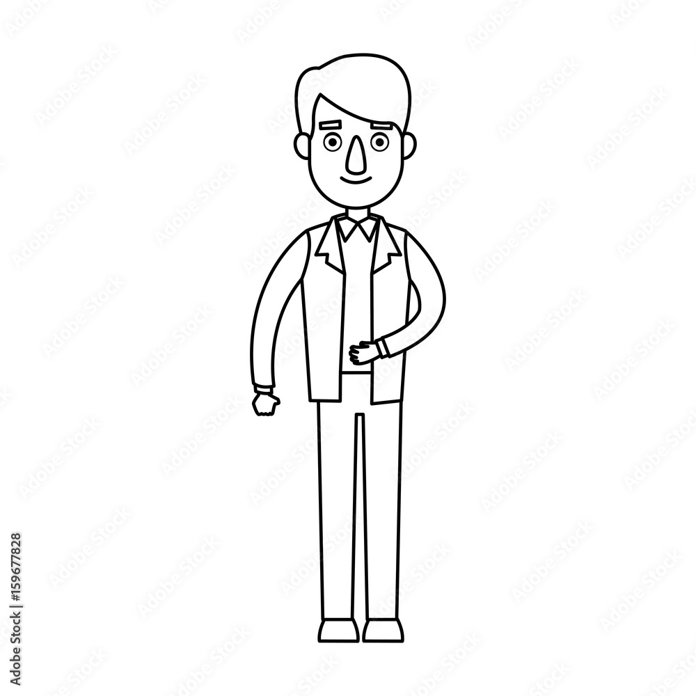 standing man business character professional vector illustration standing man business character professional vector illustration