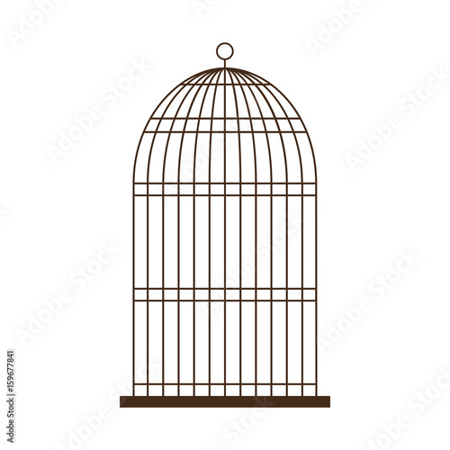 Fototapet birdcage icon over white background vector illustration