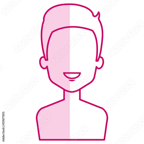 young man shirtless avatar character vector illustration design