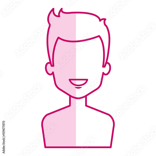 young man shirtless avatar character vector illustration design