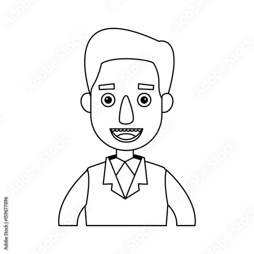 young man avatar character portrait people image vector illustration