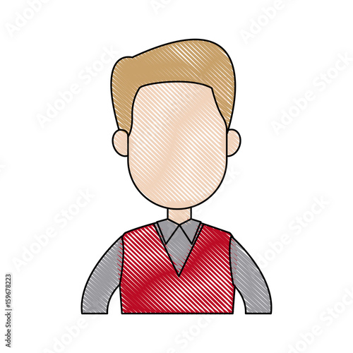 young man avatar character portrait people image vector illustration