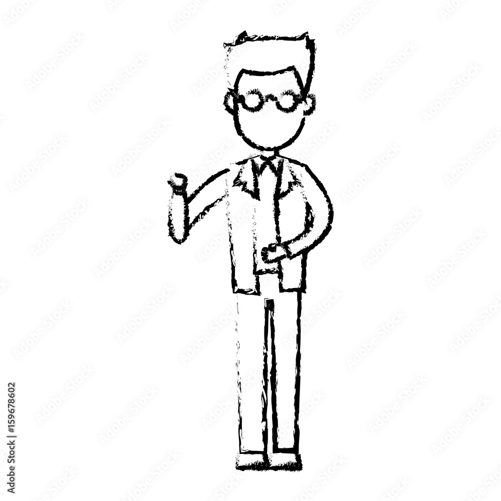 standing man business character professional vector illustration standing man business character professional vector illustration