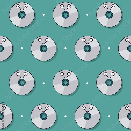 colorful background with pattern of animated compact disc vector illustration