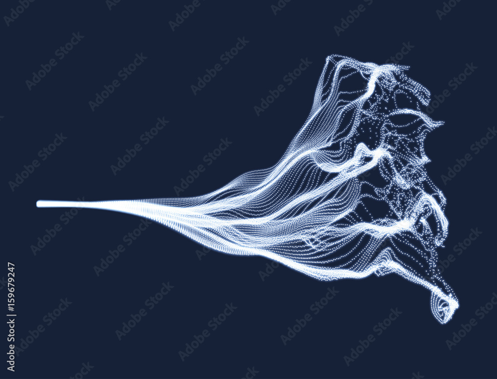 Array with Dynamic Emitted Particles. Water Splash Imitation. Abstract Background. Vector Illustration. Array with Dynamic Emitted Particles. Water Splash Imitation. Abstract Background. Vector Illustration.