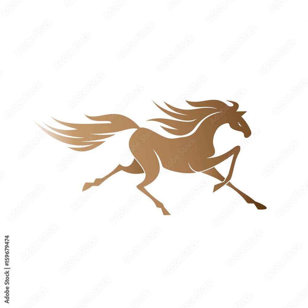 Horse Equestrian Logo vector design. Stallion Silhouette