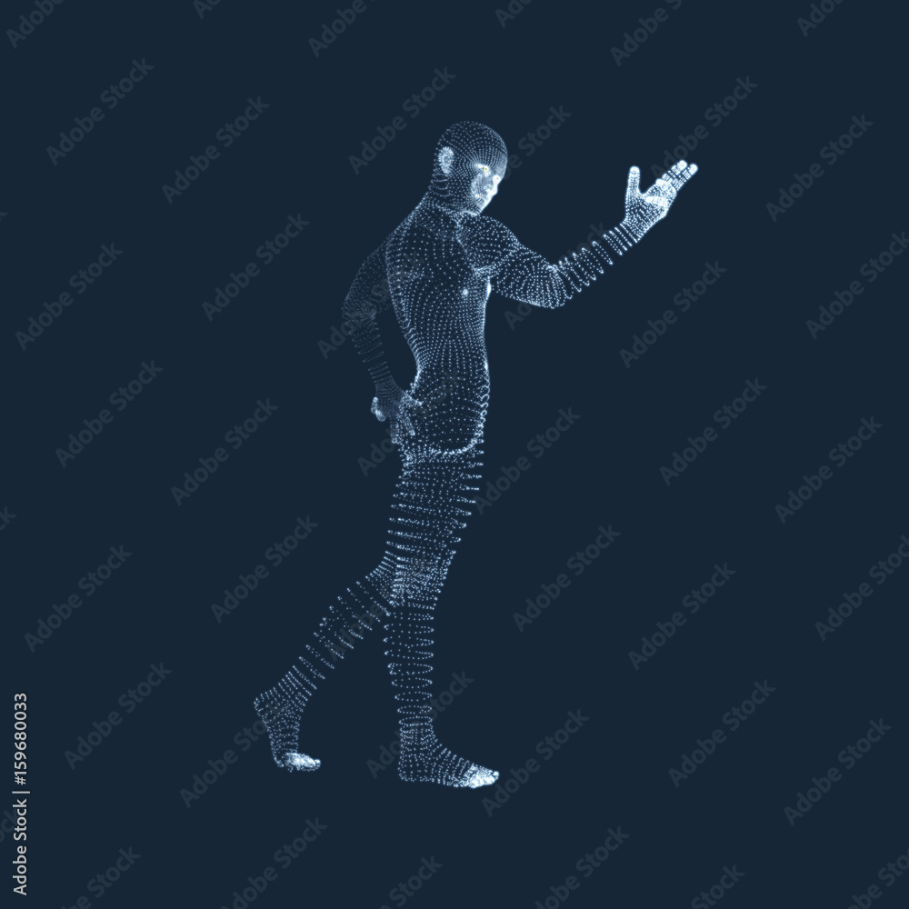 3D Model of Man. Human Body. Design Element. Vector Illustration. 3D Model of Man. Human Body. Design Element. Vector Illustration.
