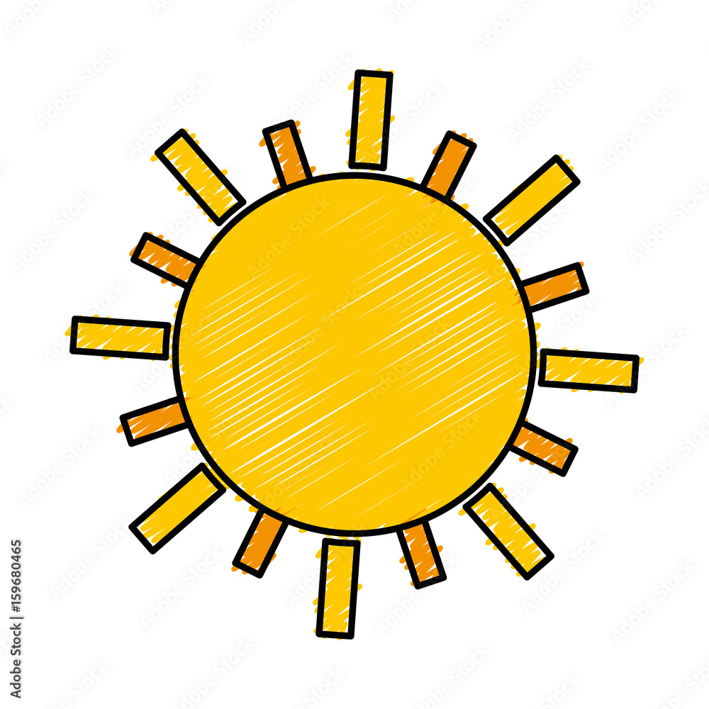 sun icon over white background colorful design vector illustration