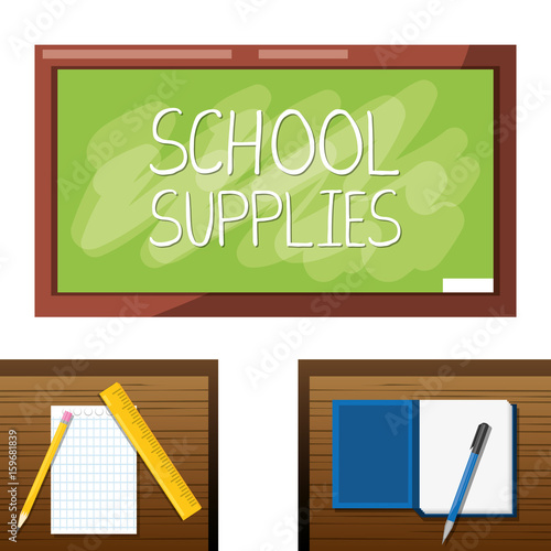 accesories school tools to study education vector illustration photo