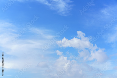 Beautiful white clouds and blue sky background