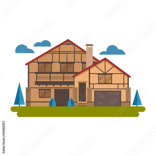 Chalet house vector