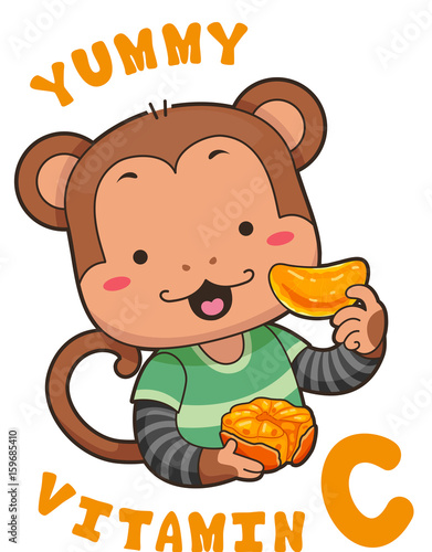 Mascot Monkey Orange Vitamin