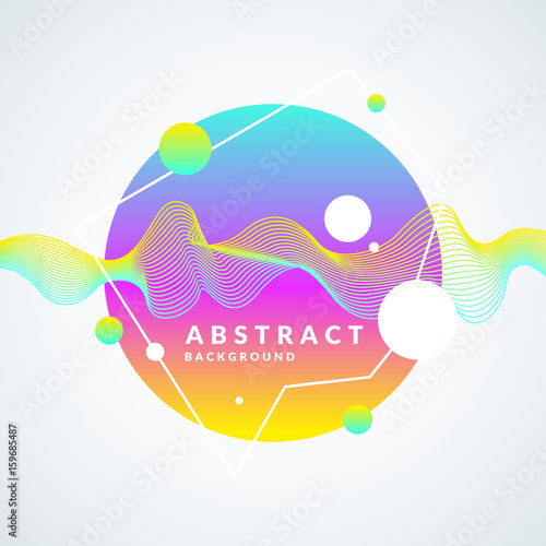 Bright abstract background with a dynamic waves  splash and around in a minimalist style. Vector illustration