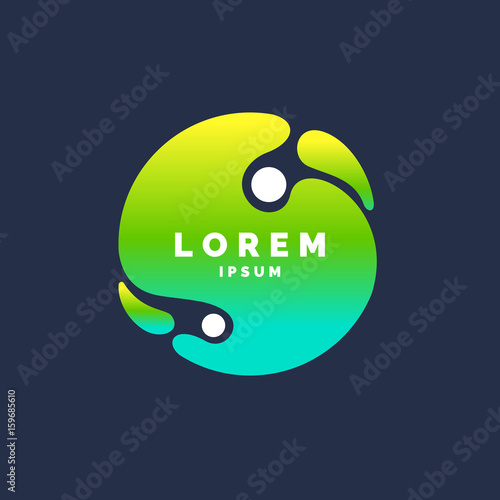 Vector illustration with strain gradient circle on a dark background, template for design