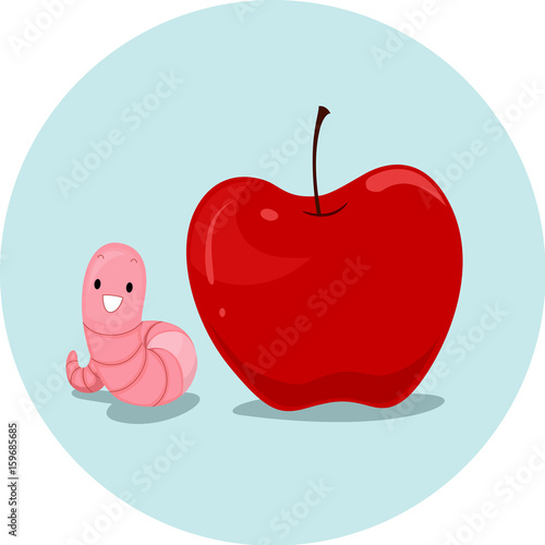 Preposition Apple Worm Next To