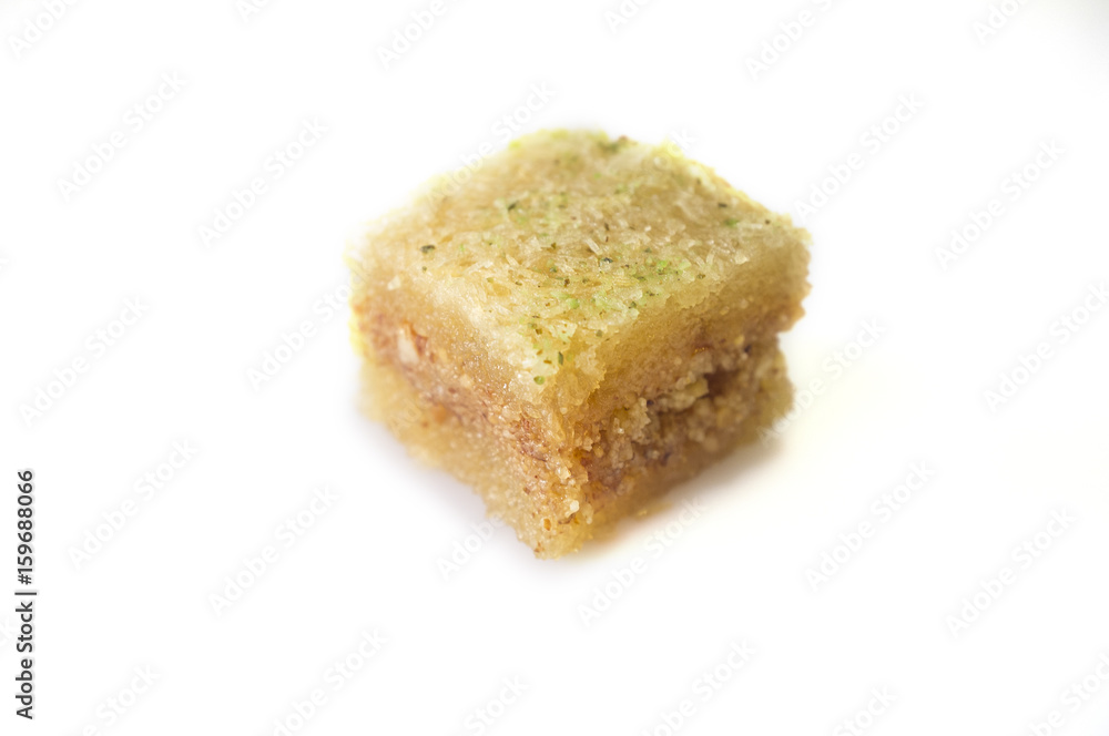 One east sweet baklava pastry isolated on white One east sweet baklava pastry isolated on white