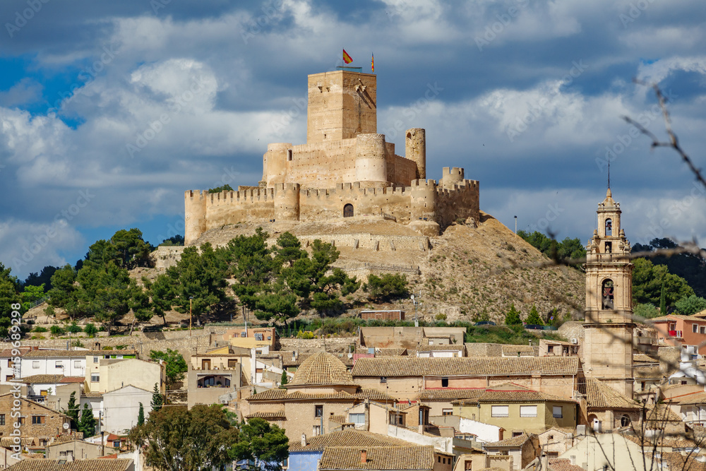 Biar castle at top of hill, Alicante, Spain