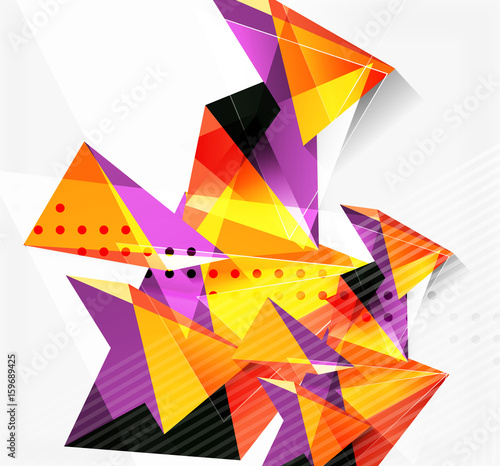 3d triangles and pyramids, abstract geometric vector