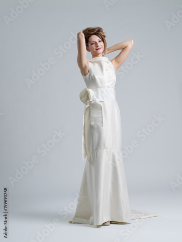 Portrait of beautiful young women in wedding dress