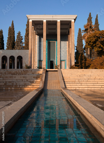 Memorial Building on Tomb of Saadi the Persian Poet in Shiraz City of Iran photo