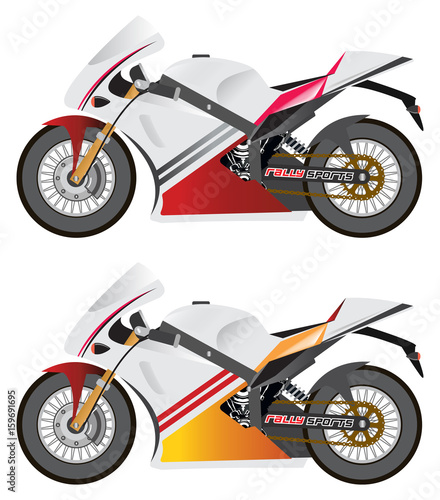 Sports motorbike Vector Illustration 