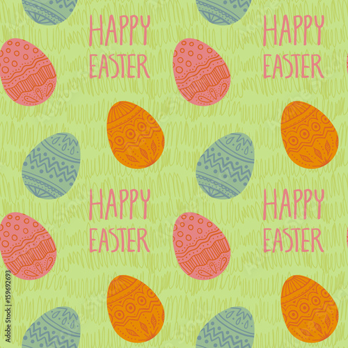 Happy Easter seamless pattern