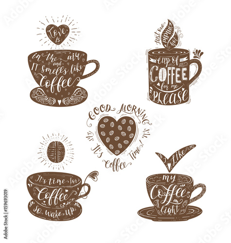 Set of Quotes for coffee .