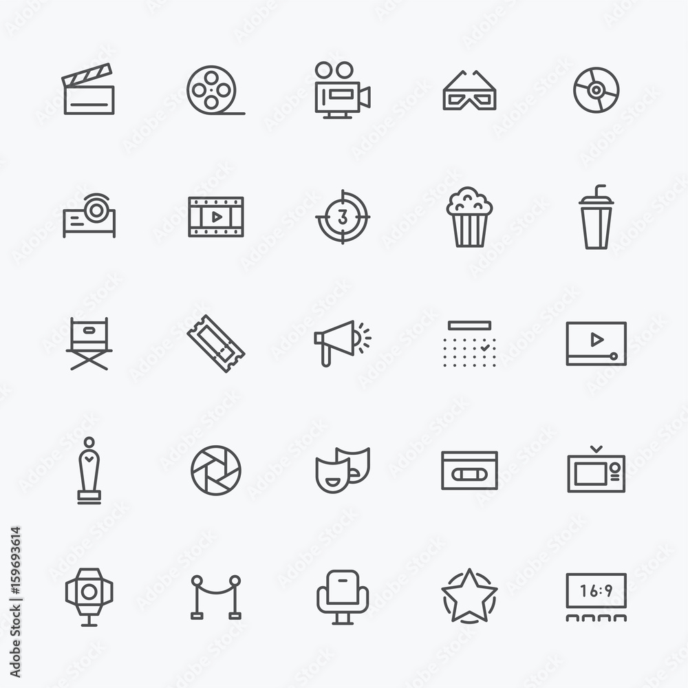 theater Line icons vector illustration