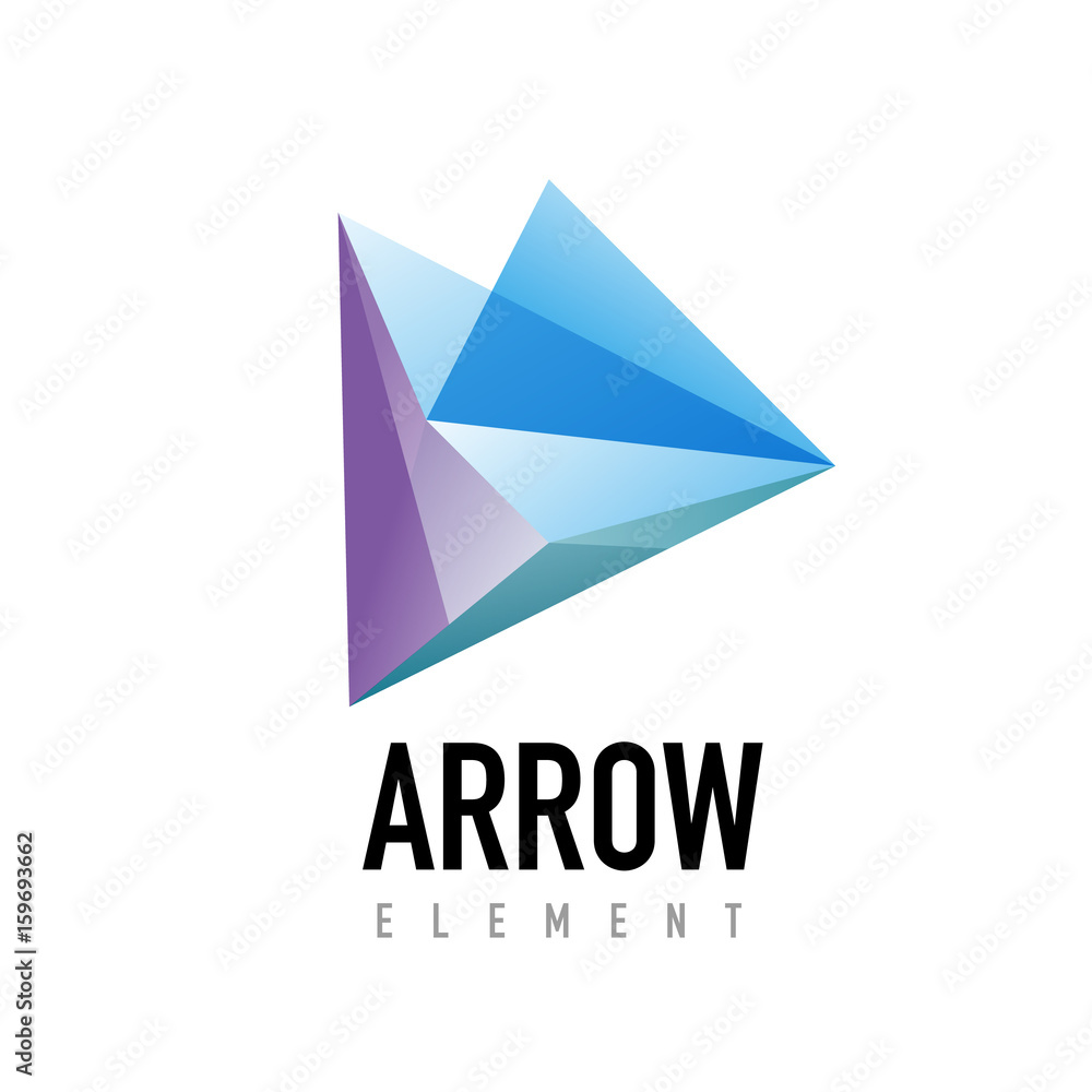 Vector arrow geometric design logo Vector arrow geometric design logo