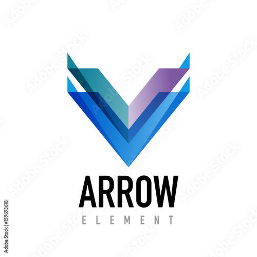 Vector arrow geometric design logo