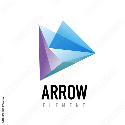 Vector arrow geometric design logo photo