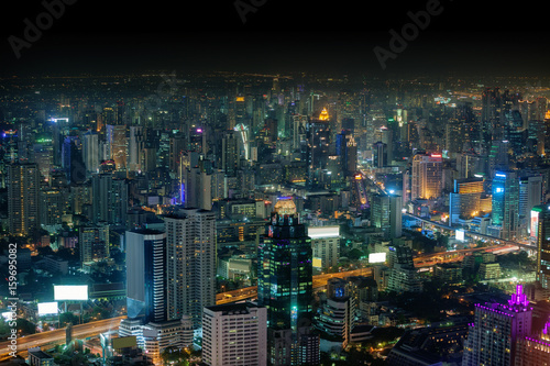 Bangkok, panorama of the city at night © pzAxe